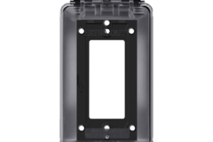 Caja Protectora de Contactos para Exterior / Policarbonato de Alto Impacto / Protección NEMA 3R / 127V 15A 60Hz / Tapa Transparente Base Negra / Resistente a Intemperie UV