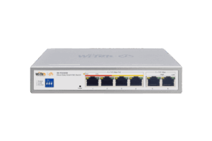 Switch PoE / Administración en la nube / Con 4 puertos 10/100 Mbsp PoE af/at / 2 Puertos Uplink 10/100 MBPS /  Presupuesto 60 W / PoE hasta 250 metros / Soporta protocolo ONVIF