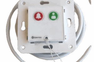 Módulo Asistencial para Hospital de Empotrar IP67 / Material ABS Antimicrobiano / Botón Cancelación / Indicador Luminoso de Alarma y Presencia / RS485 / Compatible Cajas Europeas y Americanas
