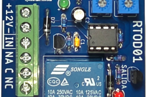 Tarjeta Temporizadora RTOD01 / Retardo 0-60 segundos / Duración 0-60 segundos / Alimentación 12VDC / Salida Relevador NA-NC-C / Indicadores LED