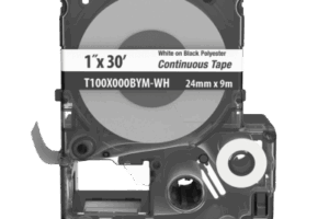 Casete MP, Cinta Continua, Pol., 1 W x 30 L, Blanco/Negro