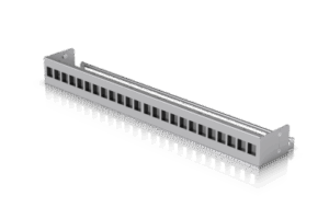 UACC Rack Patch Panel Blank 24 Puertos - Panel Patch Keystone 1U con Barra de Gestión de Cables y Estética Uniforme