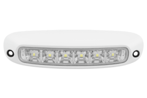 LUZ DE ESCENA SPW13, BASE BLANCA, 12–24VCD, LED BLANCO Y LENTE TRANSPARENTE