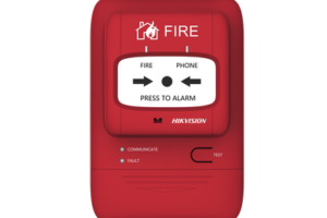 (HikFire) Botón Manual de Alarma contra Incendios / Comunicación LoRa / Indicador Multicolor / Reseteo con Llave / Instalación en Pared