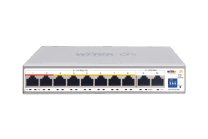 Switch PoE / Administración en la nube / Con 8 puertos 10/100 Mbsp PoE af/at / 2 Puertos Uplink 10/100/1000 Mbps /  Presupuesto 100 W / PoE hasta 250 metros / Soporta protocolo ONVIF