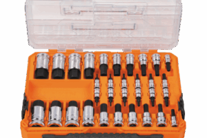 Juego de Dados Moleteados / SAE-Métrico-Hex-Torx® / 13 Piezas por Set / Acabado Moleteado para Mejor Agarre / Marcado en Relieve / Incluye Llaves Cuadradas