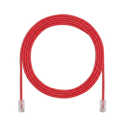 Cable de Parcheo UTP, Cat6A, 24 AWG, CM, Color Rojo, 22ft