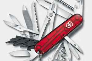 Navaja Multifunción Cyber Tool L / 39 Herramientas Profesionales / Para Técnicos Digitales / Llave Tuercas Tecnológica / Dados Hexagonales D-SUB / Set Bits Phillips-Torx-Hex / ABS-Cellidor Rojo / Fabricación Suiza