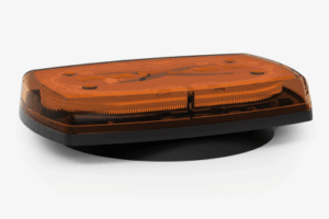 Mini torreta de 24 LED 10" Ámbar, Lente Ámbar , Imán y Encendedor de Vehículo