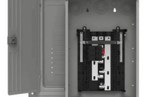 Centro de carga trifásico 3 Fases, 4 Hilos para interruptores QP, de 12 polos - 24 circuitos, 120/240vca, Barras de aluminio 100 Amp, Nema 1, uso interior. Incluye tapa.