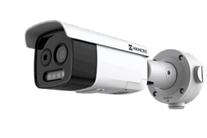 (HIKMICRO) Bala IP Bi-Espectral / Térmica (256 X 192 / 9.7 mm) + Óptica (5 MP / 12.4 mm) / IA GUANLAN / Rango: -20°C a 150°C / 8°C Margen / Detección de Fuego y Humo / Alarma Visual y Audible / Dual Light / PoE / IP67 / IK