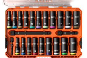 Juego de Dados de Impacto KNECT™ (M) / 3/8" Drive Profundo / SAE y Métrico / 23 Piezas / Adapters Multi-Propósito / MODbox™ Case