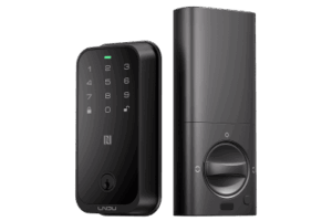 Cerradura Inteligente con Huella Digital LNDU HK01W / WiFi Integrado / Compatible Apple HomeKit / Teclado Táctil / 8 Baterías AA / Escaneo iPhone-Apple Watch-Fob / Bloqueo Manual y Automático / Exterior IP54