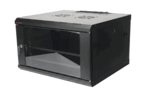 Gabinete de Pared PRECISION 19 in 6UR (455mm) - Cristal Templado. Incluye: 2 Ventiladores y Panel Cepillo