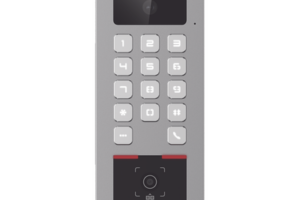 (PoE / 2 Relays) Teclado con Lector Físico de QRs para Exterior Antivandálico IP65 & IK09 con función de Videoportero Multiapartamento / Tarjeta, Código QR, PIN o App HikConnect  / Cámara 2 MP compatible con NVRs /