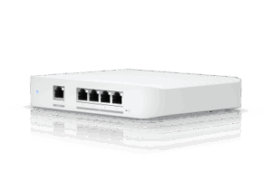 USW Flex XG Switch Capa 2, Compacto de 4 Puertos 10GbE, Puede ser Alimentado por un Puerto GbE PoE+ o con un Adaptador 5 Vcc USB-C