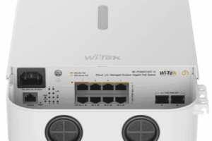 Switch PoE Gigabit 8 Puertos / 2 SFP Uplink / PoE++ 802.3bt 90W Port 1-2 / PoE+ 802.3at 30W Port 3-8 / 110W Budget Total / 20Gbps Switching / Fanless / Wall-Pole Mount / Industrial -30°C a 60°C