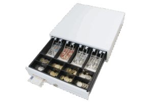 Cajón para Efectivo / Serie MK / 4 Compartimentos Billetes 5-8 Monedas / Clips Metálicos / Ranura de Inserción / Punto de Venta