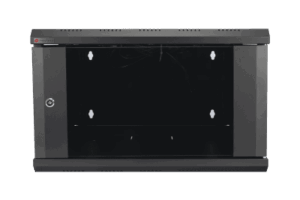 Gabinete de Pared Desarmable / 6U / 19 Pulgadas / 600 x 550 x 382 mm / Cristal Templado 5 mm / Carga Estática 60 kg / Acero SPCC RAL 9004 / IP20 Interior / RoHS