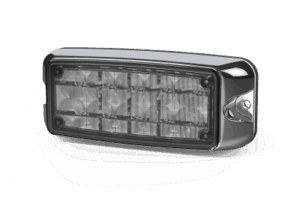 Luz De Advertencia De 5x2" 10 Led, Rojo/Claro, Bisel Cromado, Lente Transparente