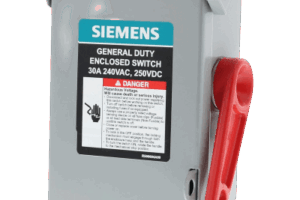 Interruptor de Seguridad GNF321RA, 240Vca, 3 polos, 30 Amp, sin portafusibles, Nema 3R.