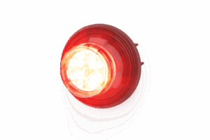 Estrobo Oculto de 12 LED, Rojo/Azul, Bisel Negro, Lente Transparente