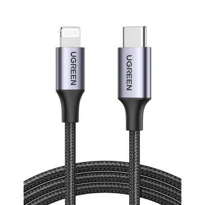 Cable USB-C a Lightning / 2 m (6.56 ft) / Certificado MFi / Carga Rápida 60W / 480 Mbps / Nylon Trenzado / Aluminio