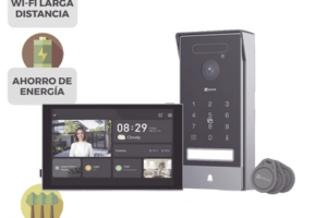 Video Portero Conexión a 2 Hilos Entre Monitor y Frente de Calle / Wi-Fi 6 Dual Band 2.4 y 5GHz con Cámara 4K / Reconocimiento de Venas de Palma / Reconocimiento Facial / Visión Nocturna en Color / IP65 Exterior Con Protección