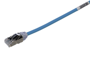 Patch Cord Cat6A, Diametro Reducido 28 AWG, Blindado S/FTP, CM/LS0H, 3 Metros, Color Azul