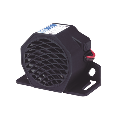 Alarma de reversa vehicular / 12-24 Vcc / 107 dBA / -40°F a 185°F / Certificada SAE Type B, CE, R10, UL