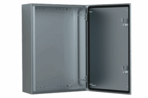 Gabinete Industrial IP66 / Acero Inoxidable 304L / 800x800x300 mm / Cerradura Doble / Puerta 130° / Placa Montaje 2 mm