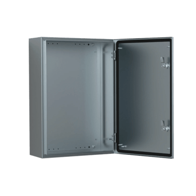 Gabinete Industrial IP66 / Acero Inoxidable 304L / 800x800x300 mm / Cerradura Doble / Puerta 130° / Placa Montaje 2 mm