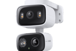 Cámara IP Dual PTZ / Dual Lente 2K+2K / 3 Megapixel cada lente / Seguimiento Sincronizado / Visión Nocturna a Color / IP65 / Audio Bidireccional