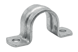 Abrazadera Tipo Omega / Conduit Pared Gruesa 4" (102 mm) / Acero Pregalvanizado / Fijación Tornillo #12 / 0.18 kg