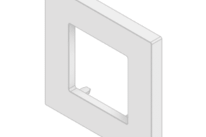 Embellecedor para Caja Europea / 84x84x8 mm / ABS Antimicrobiano / Blanco con Efecto de Contraste / Instalación sin Herramientas