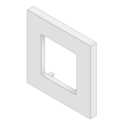 Embellecedor para Caja Europea / 84x84x8 mm / ABS Antimicrobiano / Blanco con Efecto de Contraste / Instalación sin Herramientas