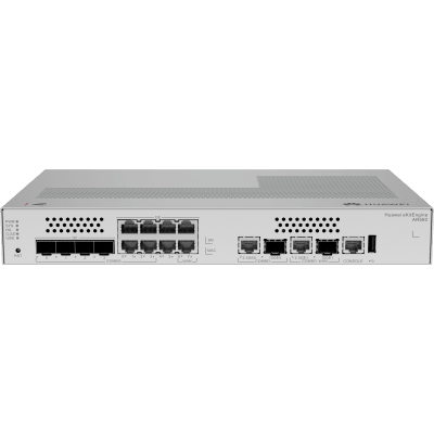 Gateway de Seguridad Convergente / 8 Puertos 10GE/GE Combo / 500 Usuarios / 64 APs Gestionables / 500 Túneles IPsec / 2 Gbps NGFW / Sin Ventilador