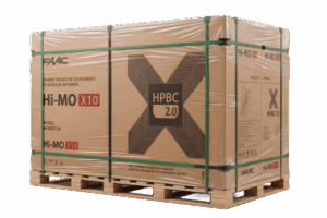 Pallet de Módulos Solares / 645 W / 53.8 Vcc / Eficiencia 23.7% / HPBC 2.0 / IP68 / Anti-Polvo
