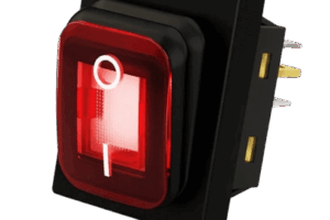 Interruptor tipo Switch con Led Color Rojo / IP65 / Diseño Industrial / NO, COM, NC / Terminales tipo F1