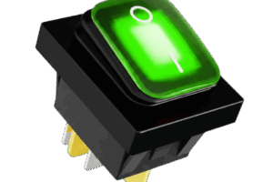 Interruptor tipo Switch con Led Color Verde / IP65 / Diseño Industrial / NO, COM, NC / Terminales tipo F1