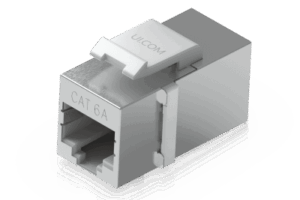 Keystone Coupler Cat6A Pass-Through para Cable Ethernet Preterminado, Instalación Snap-In en Patch Panel, Paquete con 12 Piezas