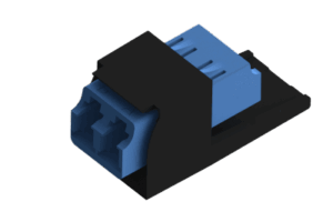 Módulo Acoplador LC Duplex, para Fibra Óptica Monomodo OS1/OS2, Tipo Mini-Com, Color Negro