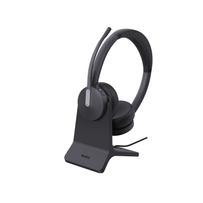 Diadema Inalámbrica / Dual / Bluetooth 5.3 / 50 m (164 ft) / Cancelación de Ruido IA / Certificada Microsoft Teams / Base de Carga