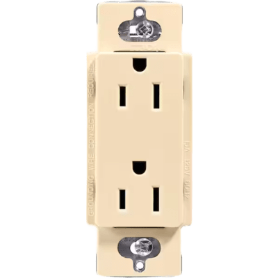 Receptáculo dúplex Claro 15 A / 125 V color marfil, sin placa, para combinar con atenuadores y apagadores Lutron
