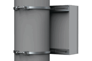 Kit de Fijación para Postes / Enclosure Pole Fixation / Acero Galvanizado / Carga Máxima 900 N / Diámetro Poste 80-250 mm (3.15-9.84 in) / 2 Perfiles + Accesorios