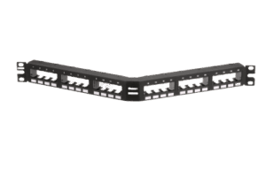 Panel de Parcheo Modular Mini-Com (Sin Conectores), Angulado, Sin Blindaje,  Con Números Pre-Impresos, de 24 Puertos, 1UR