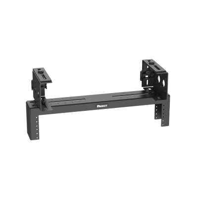 Rack de Distribución Aéreo de 2 Postes PanZone®, Rieles Roscados #12-24, de 2 UR, Color Negro