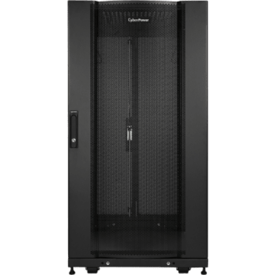 Gabinete Rack 24U / Montaje en Pared o Piso / Carga Estática 1,365 kg / Puerta Perforada Hexagonal / Rieles Ajustables / Negro