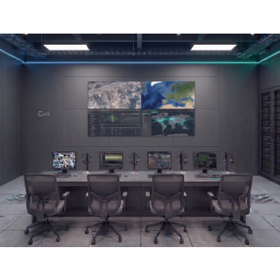 Kit Videowall 2x2 / 4 Pantallas 55" Full HD / Decodificador 16CH 4K / Montaje de Pared / Hikvision