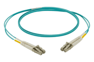 Jumper de Fibra Optica Multimodo 50/125 OM4, LC-LC Duplex, LSZH, Color Aqua, 2 Metros
